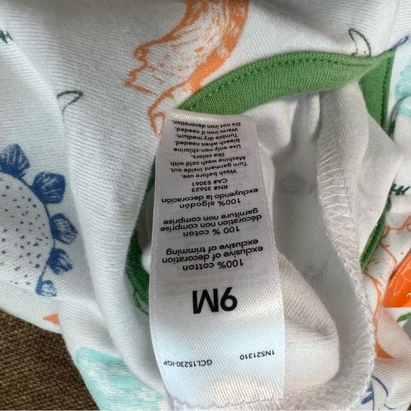 NWTCat And Jack Footed Pajamas Boys Little Brother Spell &  White Green Dinosaur - Picture 11 of 12